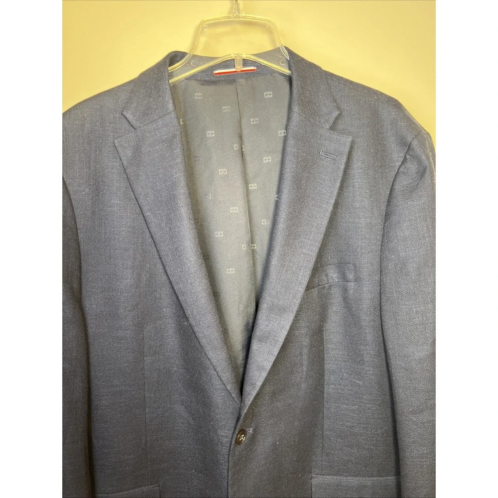 Tommy Hilfiger Men's 46L Navy Blue Blazer Sport Coat 2 Button Stretch